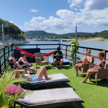 young people on NaturaReserve Sustainable Houseboat-Yacht